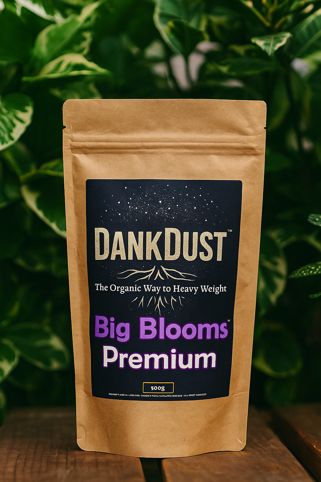 Packet of DankDust Big Blooms Premium Organic Living Soil Amendment Flowering Supermix